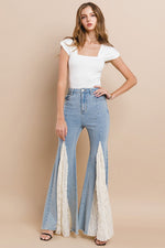 Musgraves Lace Panel Flare Jeans