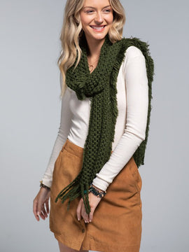 Lopez Netted Frayed Scarf