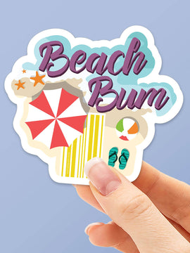 Beach Bum Sticker - Cute Beach Decal for Tumblers & Laptops