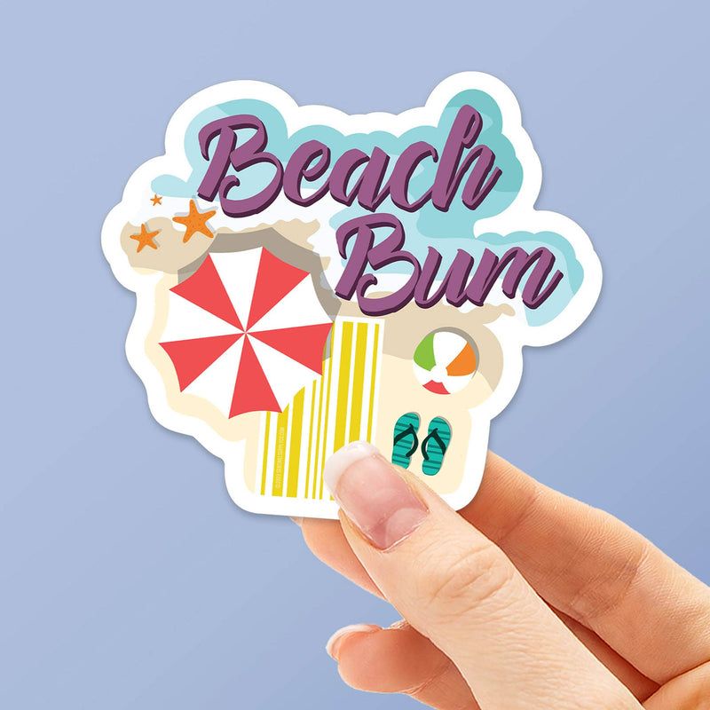 Beach Bum Sticker - Cute Beach Decal for Tumblers & Laptops