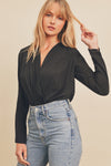 Annie Draped V Neck Bodysuit