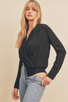 Annie Draped V Neck Bodysuit