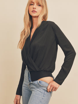 Annie Draped V Neck Bodysuit