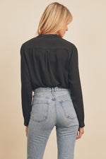 Annie Draped V Neck Bodysuit