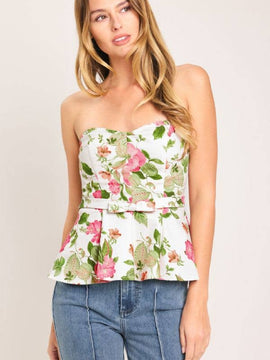Tannis Floral Strapless Top