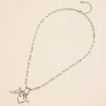 Embrace Charm Necklace with Clover and Pearl