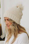 Peachy Beanie with Fur Lining