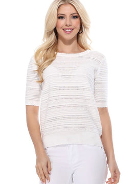 Scarlet Pointelle Sweater
