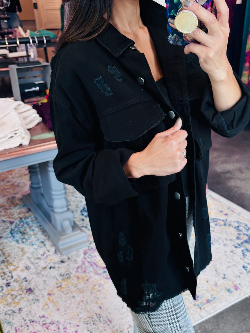 Eagles End All Distressed Patch Jacket