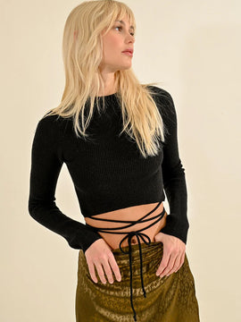 Marni Tie Around Ribbed Top