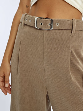 Sandy Chenille Belted Pants