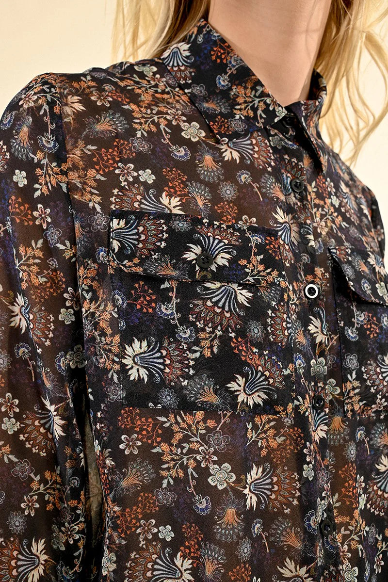 Aria Sheer Floral Blouse