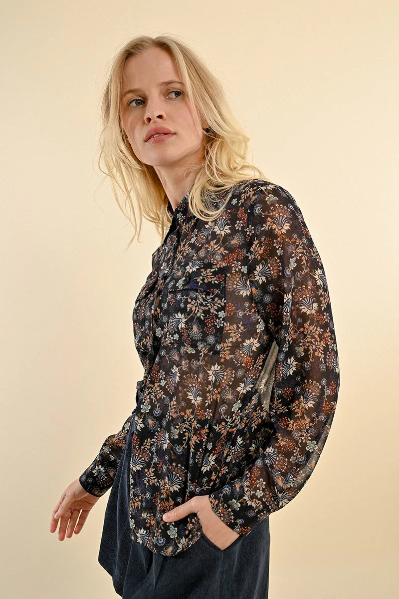 Aria Sheer Floral Blouse