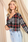 Techno Plaid Cropped Blazer