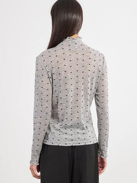 Sammie Flocked Mock Neck