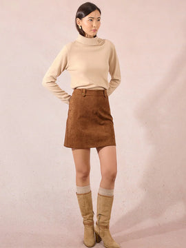Allen Vegan Suede Mini Skirt
