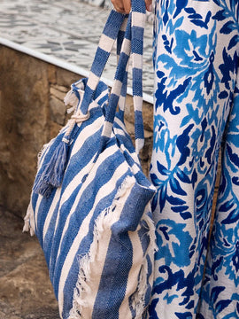 Genna Striped Tote Bag