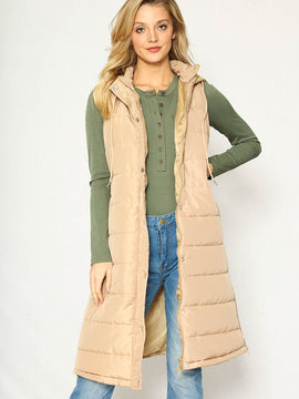 Raven Long Puffer Vest