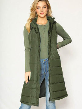 Raven Long Puffer Vest
