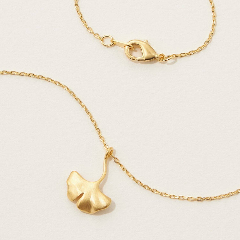 Ginko Leaf Gold Plated Necklace