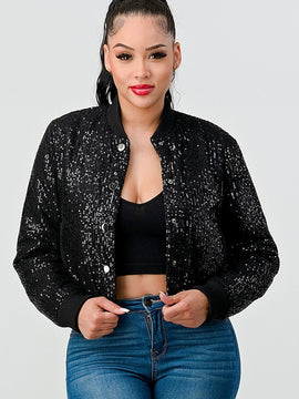 Poppy Sequin Bomber Jacket