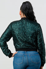 Poppy Sequin Bomber Jacket