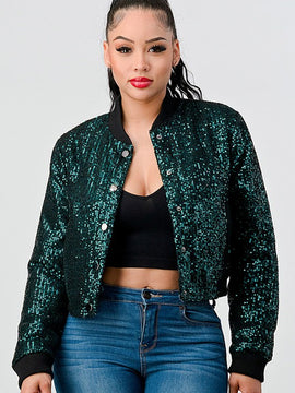 Poppy Sequin Bomber Jacket