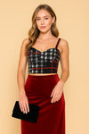 Techno Plaid Bustier Top