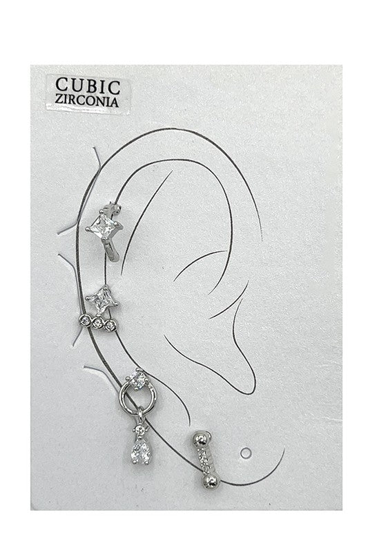 Kayla CZ Drop Post Earring Set