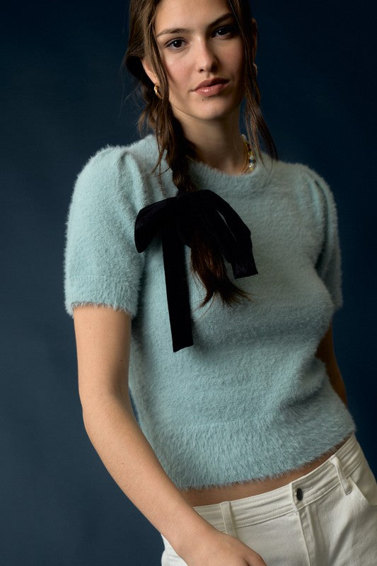 Marsdin Fuzzy Knit Sweater Top