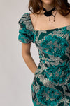 Ginny Brocade Puff Sleeve Dress