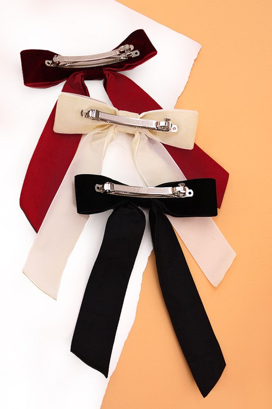 Kelsey Velvet Bow Barrette