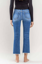 Encourage Raw Hem Kick Flare Jeans