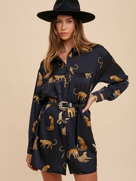 Prowl Satin Shirt Dress