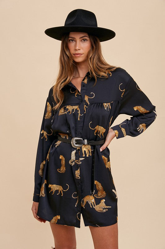 Prowl Satin Shirt Dress