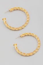 Metallic Twist Hoop Earrings