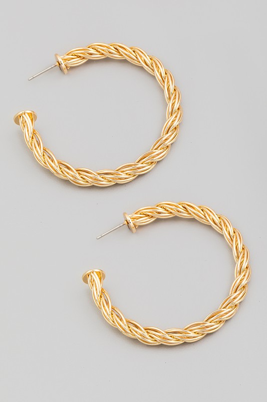 Metallic Twist Hoop Earrings