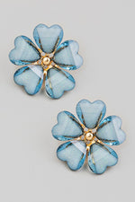 Heart Petal Flower Stud Earrings
