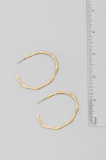 Thin Metallic Bamboo Hoop Earrings