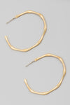 Thin Metallic Bamboo Hoop Earrings
