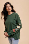 Lucky Embroidered Sleeve Pullover