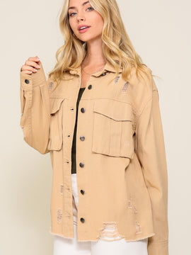 At The Patch Distressed Denim Jacket