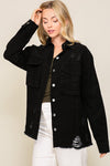 At The Patch Distressed Denim Jacket
