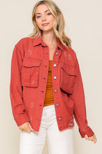 At The Patch Distressed Denim Jacket