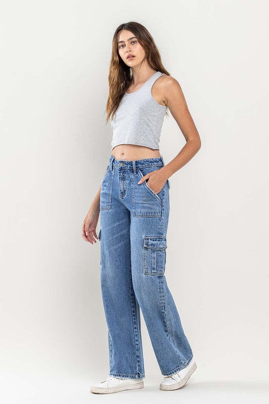 Flatter Mid Rise Cargo Jeans