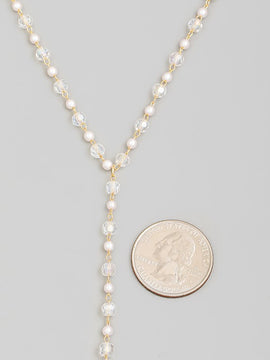 Pearlized Y Necklace
