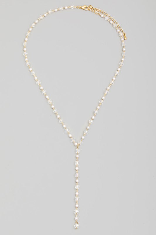 Pearlized Y Necklace