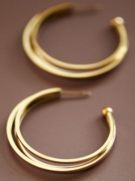 Mila Dbl 18K Hoop Earrings