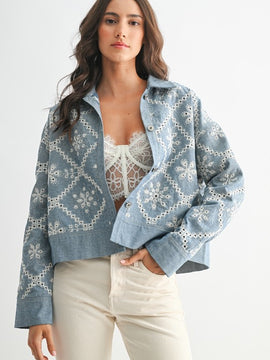 Della Embroidered Denim Jacket
