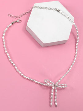 Yvonne Pearl Bow Necklace